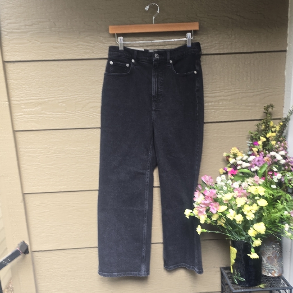 Everlane The Way-High Sailor Jean Coal Black 28 Crop Straight Leg